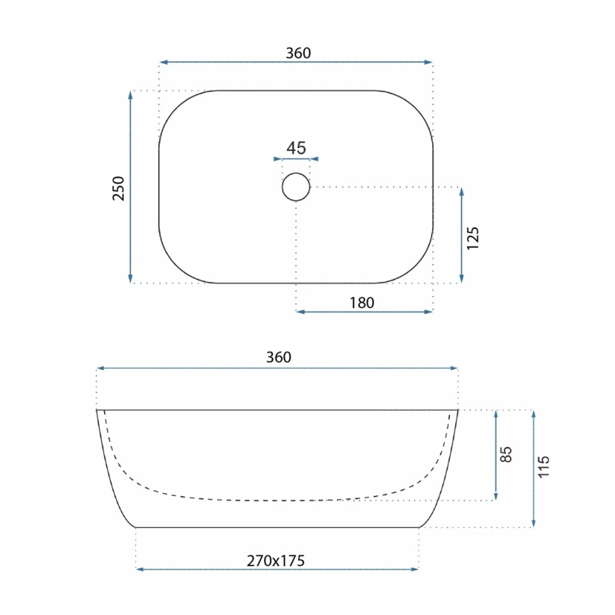 REA-U4700 - Lauaplaadile paigaldatav kraanikauss BELINDA MINI 25x36 cm keraamika/beež/kiviefekt