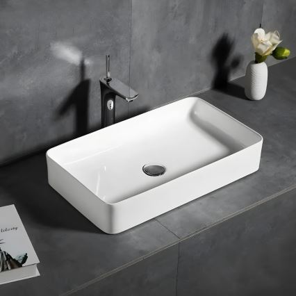 REA-U4800 - Lauapealne valamu DENIS 35x61,5 cm keraamika/läikiv valge