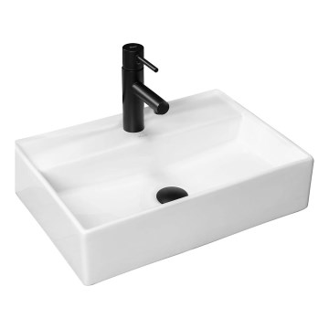 REA-U5000 - Lauapealne valamu VALERIA 35,5x50,5 cm keraamika/läikiv valge