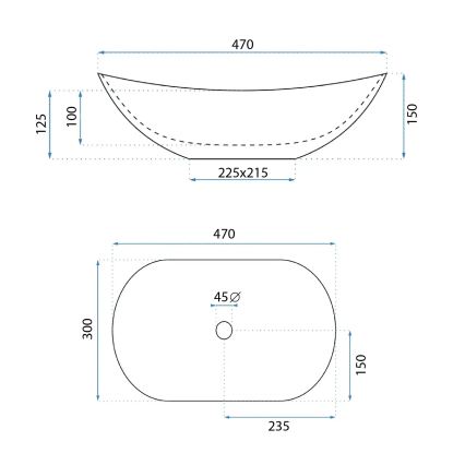 REA-U5063 - Lauale paigaldatav valamu ROYAL MINI 30x47 cm keraamika/valge/kivimustriga