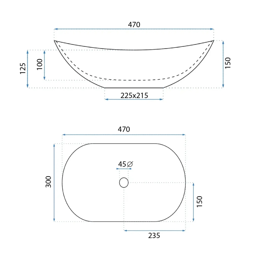 REA-U5063 - Lauale paigaldatav valamu ROYAL MINI 30x47 cm keraamika/valge/kivimustriga