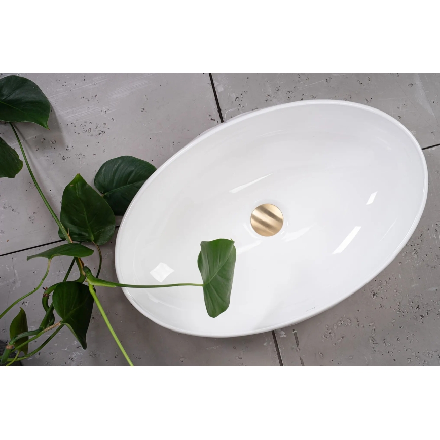 REA-U5660 - Lauapealne valamu MAYA 39x60 cm keraamika/läikiv valge