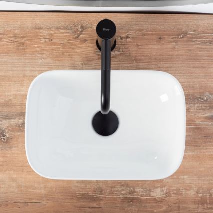 REA-U5667 - Lauaplaadile paigaldatav valamu BELINDA MINI 25x36 cm keraamika/läikiv valge