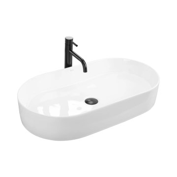 REA-U5801 - Lauaplaadile paigaldatav valamu NADIA 38,5x71 cm keraamika/läikiv valge