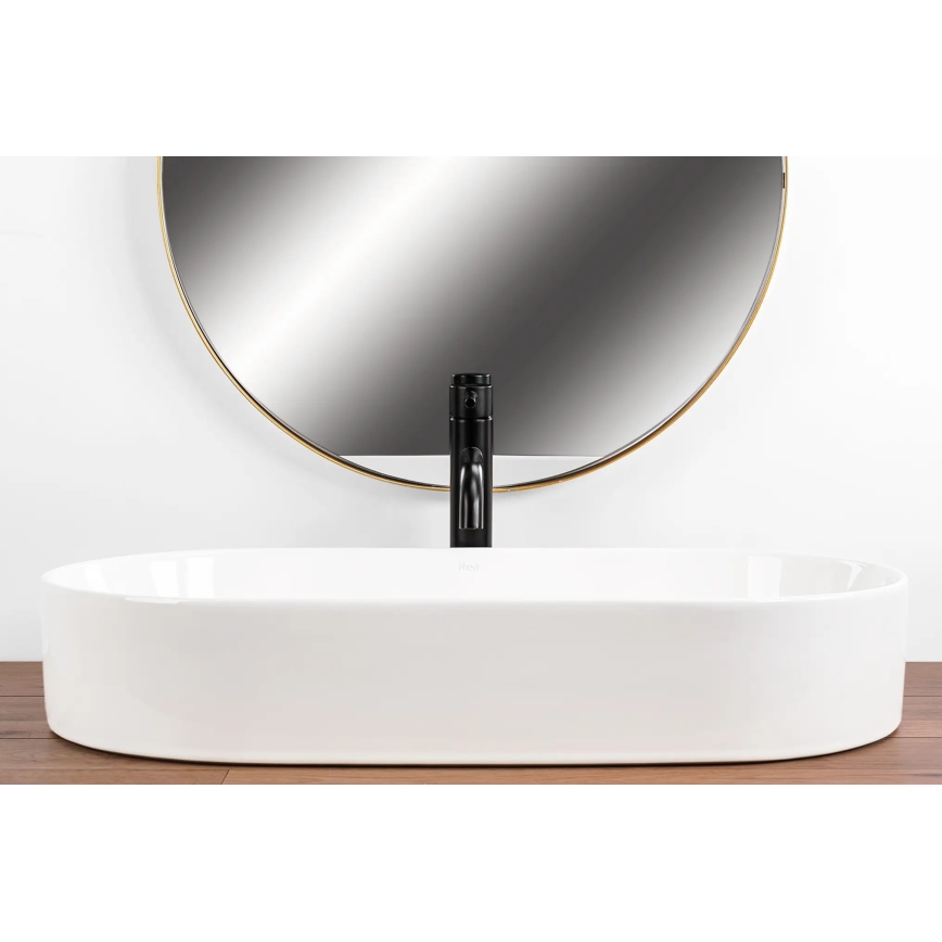 REA-U5801 - Lauaplaadile paigaldatav valamu NADIA 38,5x71 cm keraamika/läikiv valge