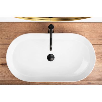 REA-U5801 - Lauaplaadile paigaldatav valamu NADIA 38,5x71 cm keraamika/läikiv valge