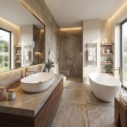 REA-U6211 - CLEO lauapealne valamu 41x60,5 cm keraamika/valge/kuldne