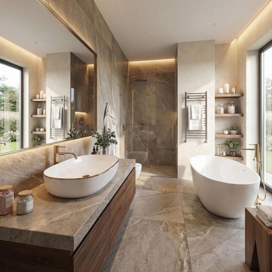 REA-U6211 - CLEO lauapealne valamu 41x60,5 cm keraamika/valge/kuldne