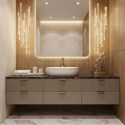 REA-U6211 - CLEO lauapealne valamu 41x60,5 cm keraamika/valge/kuldne