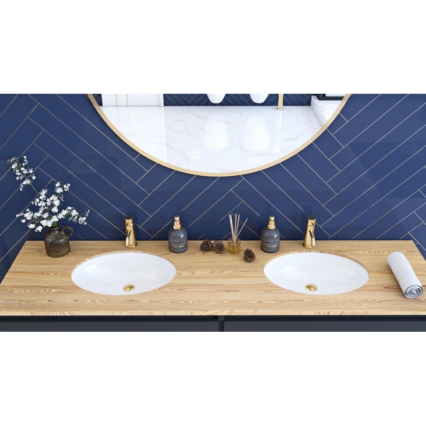 REA-U6330 - Süvistatav valamu NEL 39x47,5 cm keraamika/läikiv valge