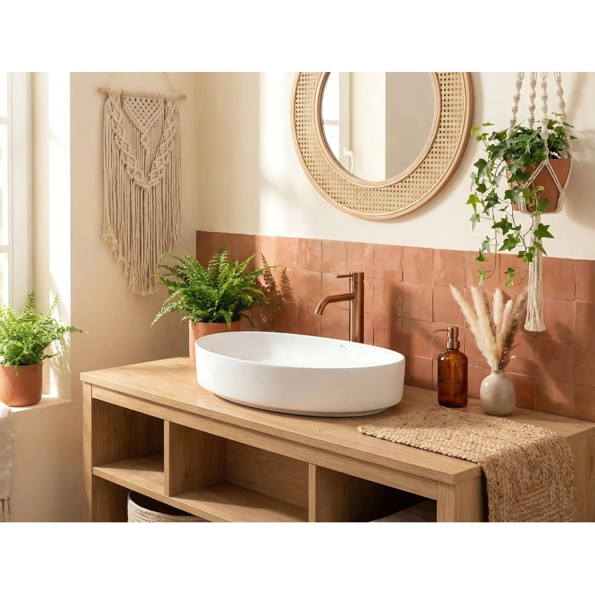 REA-U6371 - JOANA lauapealne valam 40,5 x 65,5 cm keraamika/läikiv valge