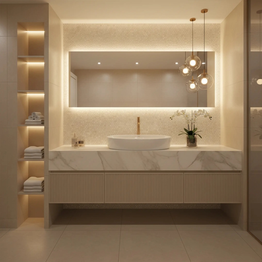 REA-U6371 - JOANA lauapealne valam 40,5 x 65,5 cm keraamika/läikiv valge