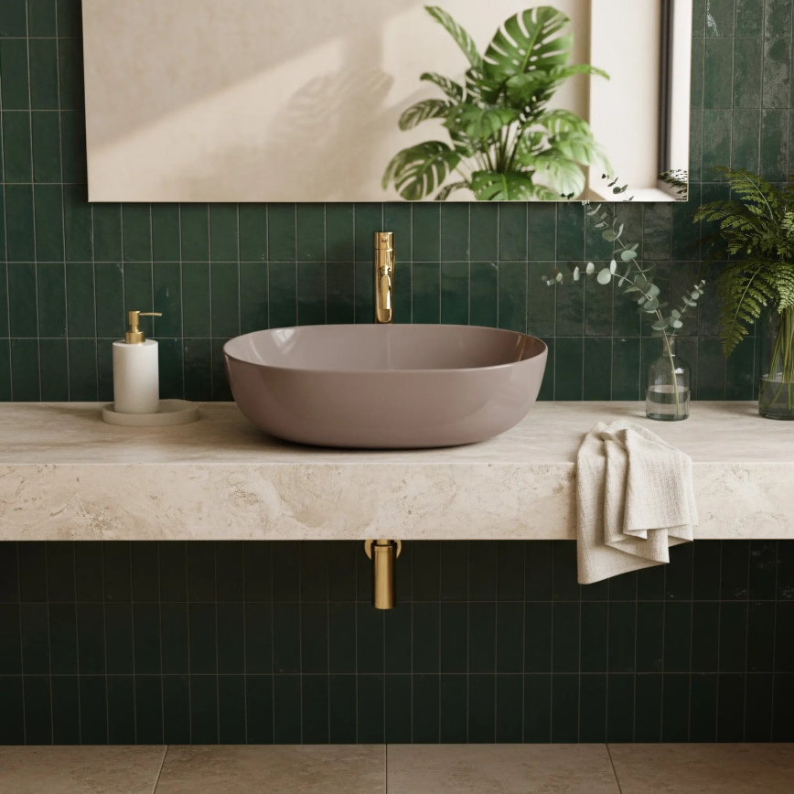 REA-U6380 - Lauale paigaldatav valamu LISA 35x49 cm keraamika/läikiv pruun