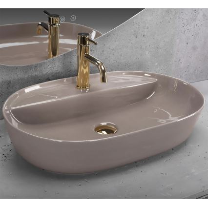 REA-U6381 - Lauapealne valamu AURA 41x61 cm keraamika/läikiv pruun