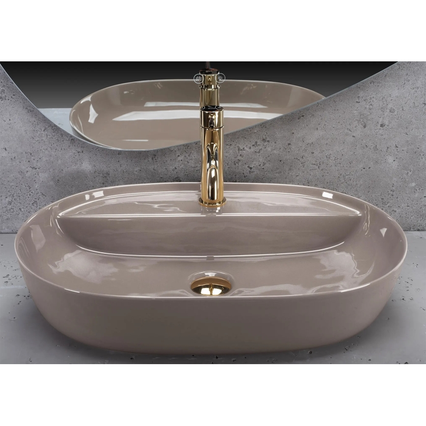 REA-U6381 - Lauapealne valamu AURA 41x61 cm keraamika/läikiv pruun