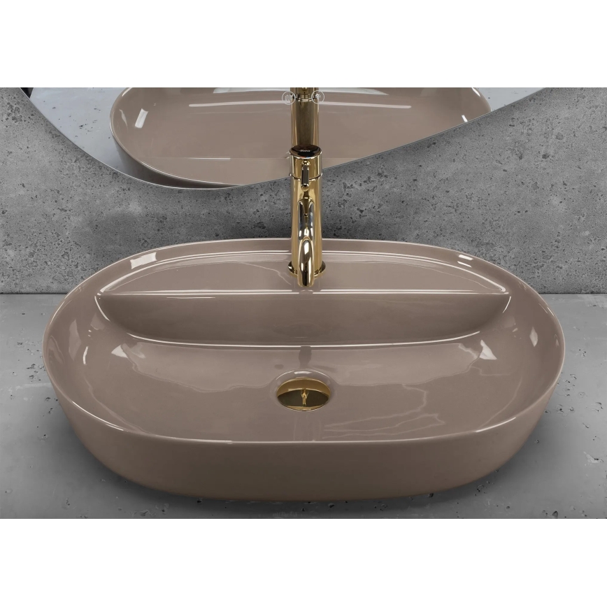 REA-U6381 - Lauapealne valamu AURA 41x61 cm keraamika/läikiv pruun