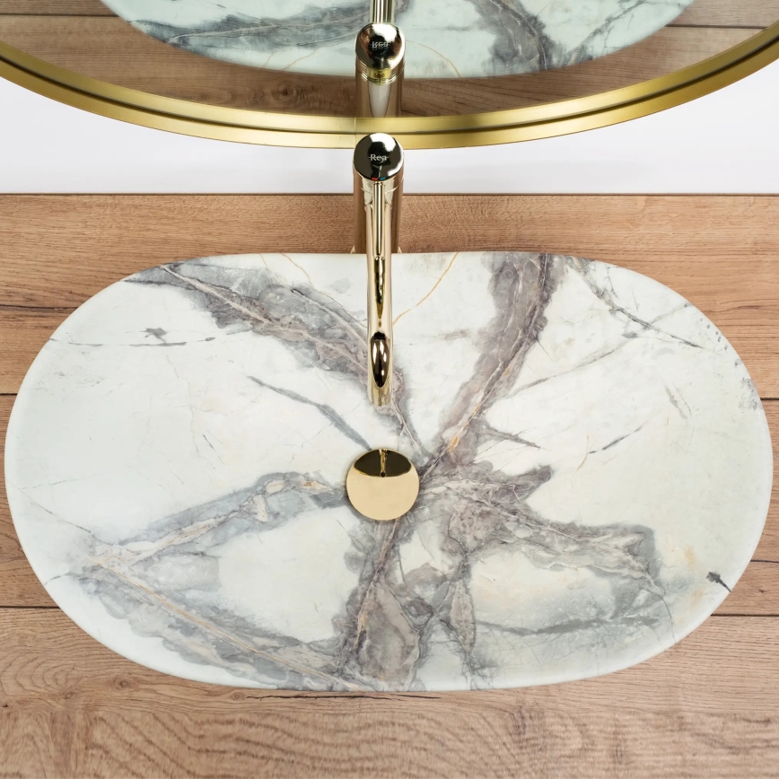 REA-U6502 - Lauale paigaldatav valamu ROYAL 36x60,5 cm keraamika/marmori dekor