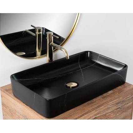 REA-U6510 - Lauale paigaldatav valamu DENIS 35x61,5 cm keraamika/mattmust