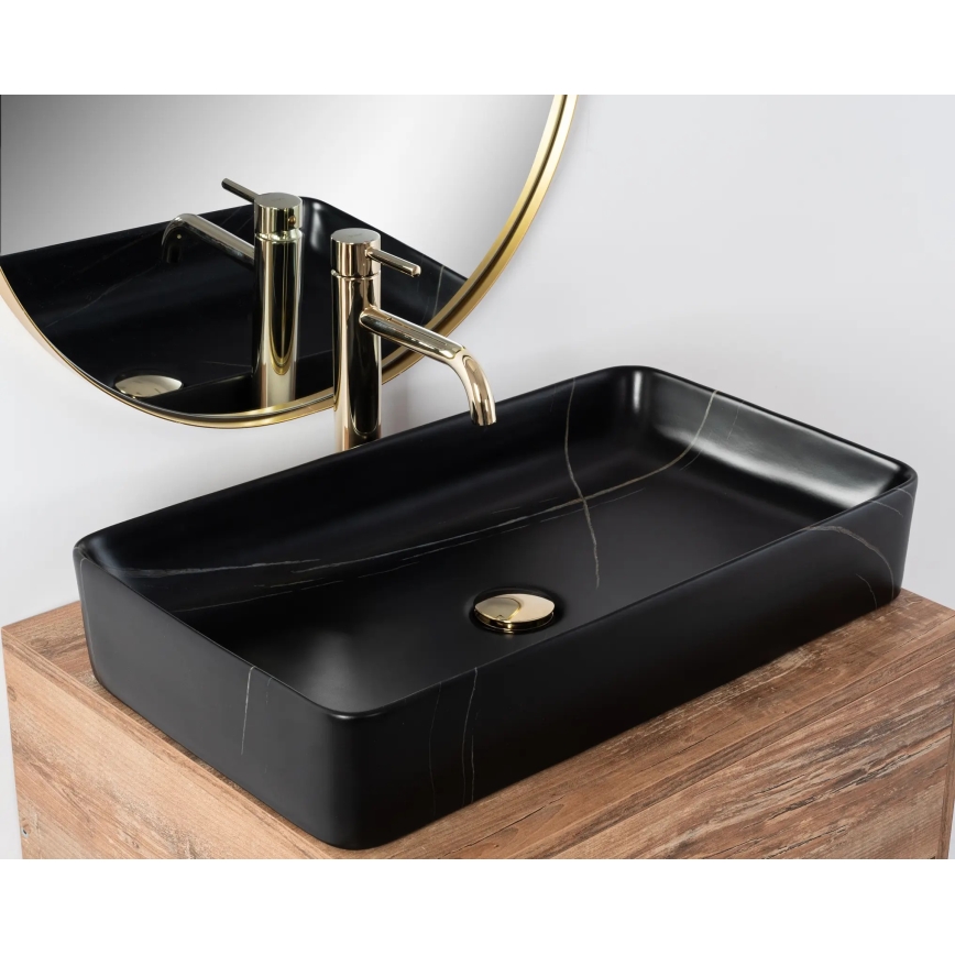REA-U6510 - Lauale paigaldatav valamu DENIS 35x61,5 cm keraamika/mattmust
