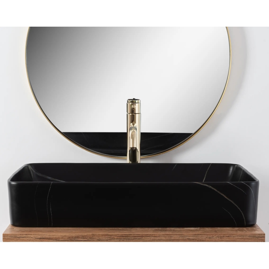 REA-U6510 - Lauale paigaldatav valamu DENIS 35x61,5 cm keraamika/mattmust