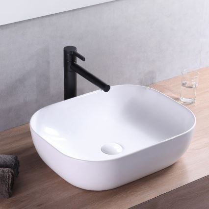 REA-U6521 - Pealepandav valamu BELINDA SLIM 33x46,5 cm keraamika/läikiv valge