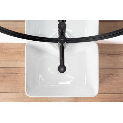 REA-U6524 - Lauaplaadile paigaldatav valamu KELLY 38x49 cm keraamika/läikiv valge