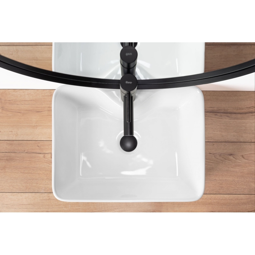 REA-U6524 - Lauaplaadile paigaldatav valamu KELLY 38x49 cm keraamika/läikiv valge