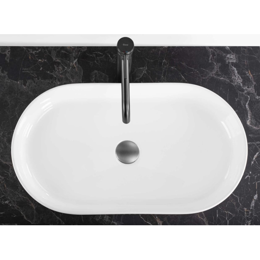 REA-U6526 - Lauale paigaldatav valamu VANDA 34x60 cm keraamiline/läikiv valge