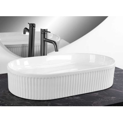 REA-U6526 - Lauale paigaldatav valamu VANDA 34x60 cm keraamiline/läikiv valge