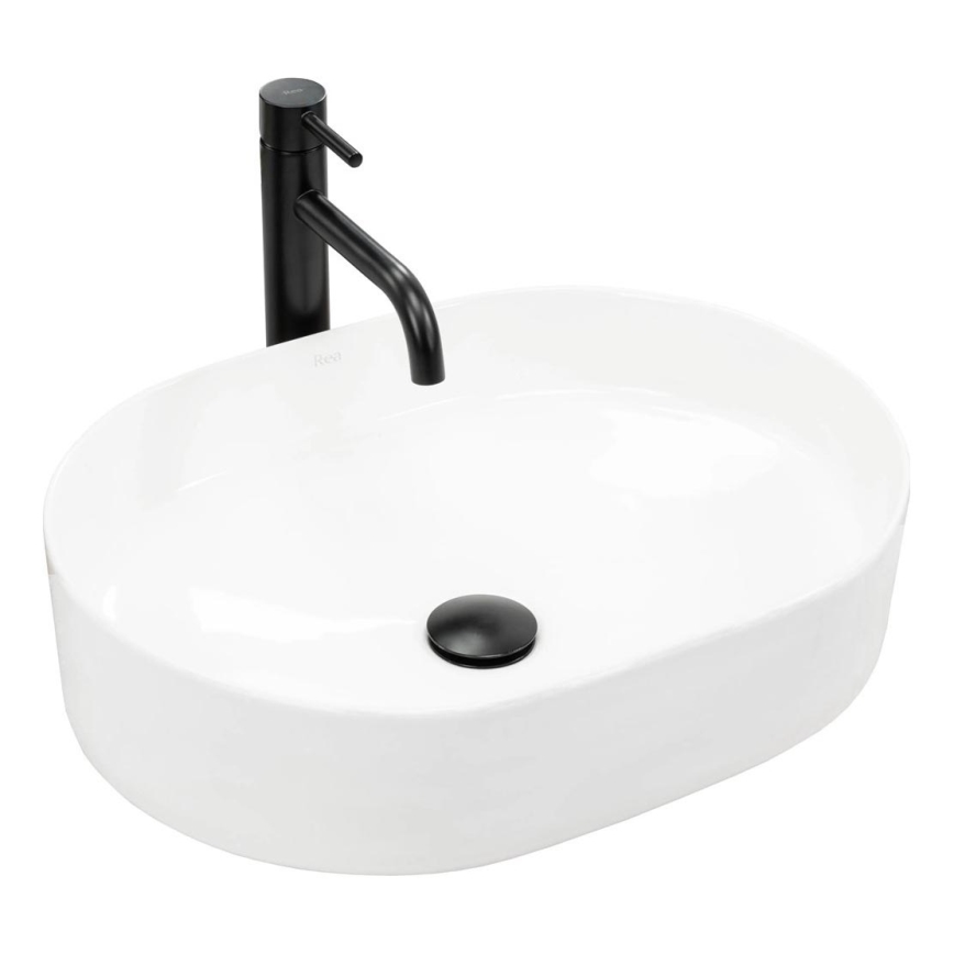 REA-U6563 - Lauale paigaldatav valam NADIA 38x50 cm keraamika/läikiv valge