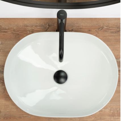 REA-U6563 - Lauale paigaldatav valam NADIA 38x50 cm keraamika/läikiv valge