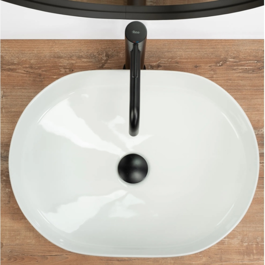 REA-U6563 - Lauale paigaldatav valam NADIA 38x50 cm keraamika/läikiv valge