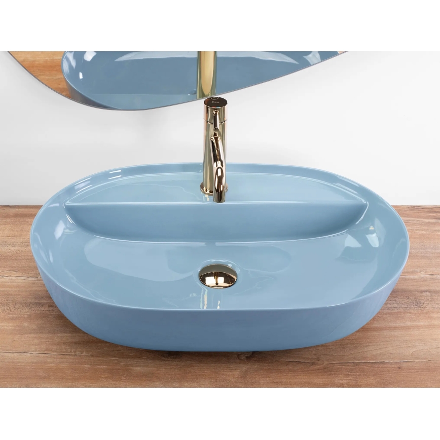 REA-U6618 - AURA lauapealne valamu 41x61 cm, keraamiline / läikiv sinine