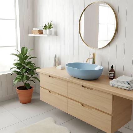 REA-U6620 - Lauapealne valamu LISA 35x49 cm keraamika/läikiv sinine