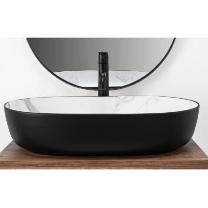 REA-U6625 - CLEO lauale paigaldatav valam 41x60,5 cm, keraamika, must/valge/marmori dekor