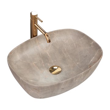 REA-U6647 - Tööpinnale paigaldatav valam FREJA 39,5x51 cm keraamika/hall/marmori dekor