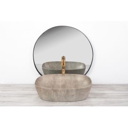 REA-U6647 - Tööpinnale paigaldatav valam FREJA 39,5x51 cm keraamika/hall/marmori dekor