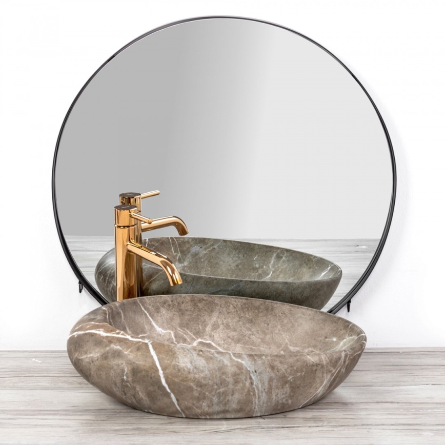 REA-U6650 - Tööpinnale paigaldatav valamu ROXY 31x49 cm keraamika/hall/marmori dekoor