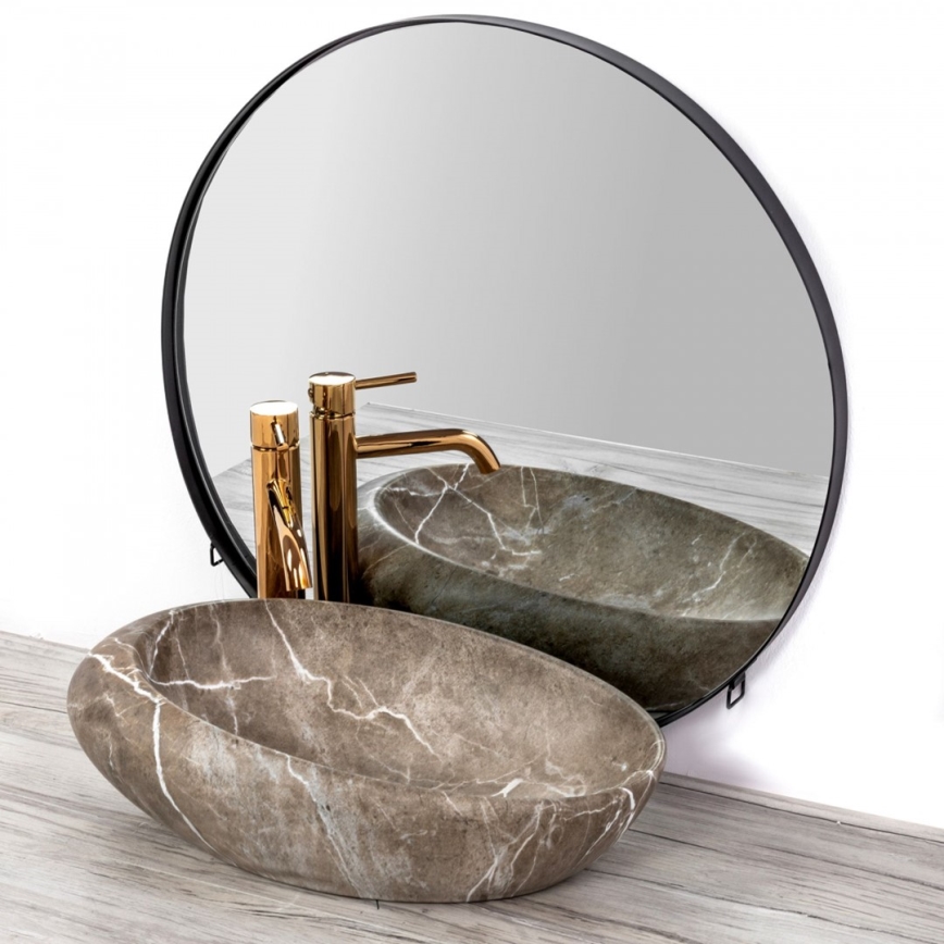 REA-U6650 - Tööpinnale paigaldatav valamu ROXY 31x49 cm keraamika/hall/marmori dekoor