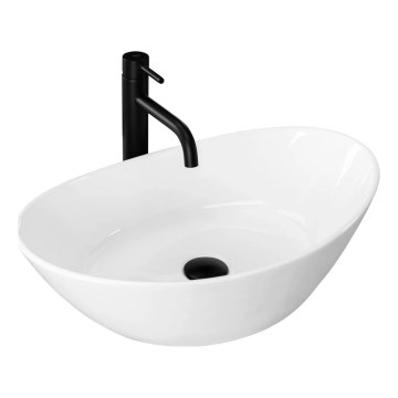 REA-U6801 - Valamu lauaplaadile KATE 33,5x55,5 cm keraamika/läikiv valge