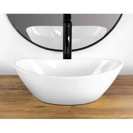 REA-U6802 - Lauale paigaldatav valamu KATE 27x45 cm keraamika/läikiv valge