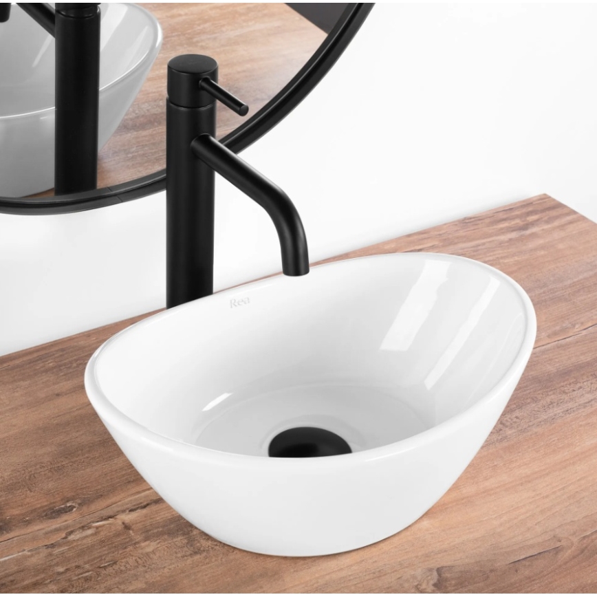 REA-U6803 - Lauapealne valamu KATE 24,5x36,5 cm keraamika/läikiv valge