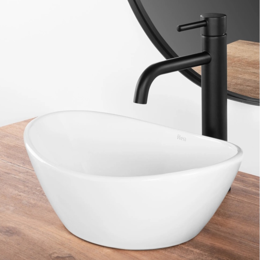 REA-U6803 - Lauapealne valamu KATE 24,5x36,5 cm keraamika/läikiv valge