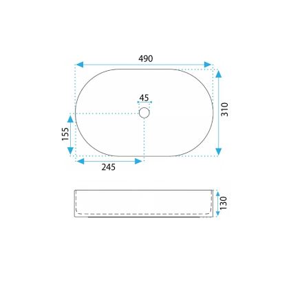 REA-U7342 - Lauaplaadile paigaldatav valam VANDA 31x49 cm keraamika/beež/kiviimitatsioon
