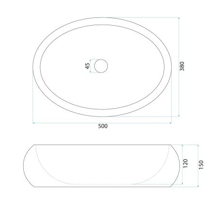 REA-U7347 - MIKA valamu lauaplaadile 38x50 cm beež/kiviimitatsioon