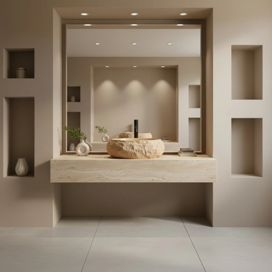 REA-U7348 - Pealepandav valamukauss MIKA 38x50 cm oranž/beež/kiviimitatsioon