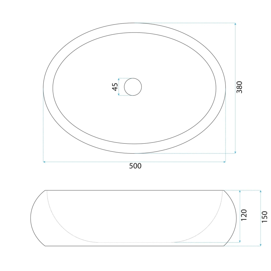 REA-U7349 - MIKA lauapealne valamu 38x50 cm, oranž/kivimuster