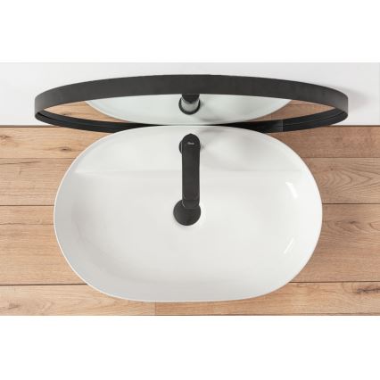 REA-U7900 - Lauapealne valamu AURA 40,5x60,5 cm keraamika/läikiv valge