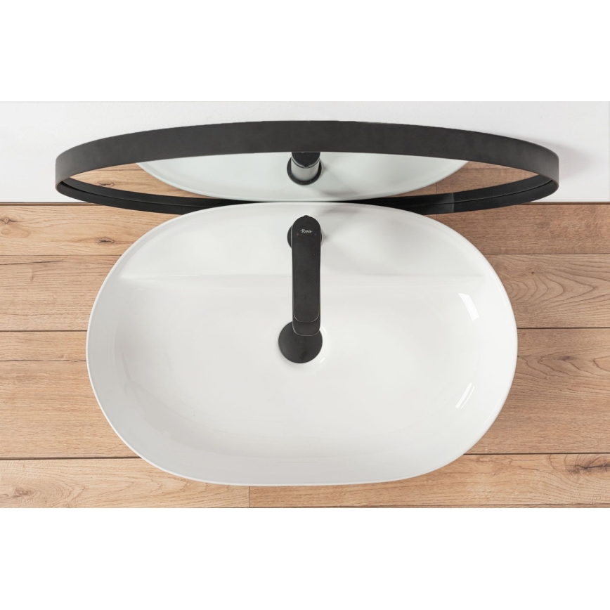 REA-U7900 - Lauapealne valamu AURA 40,5x60,5 cm keraamika/läikiv valge