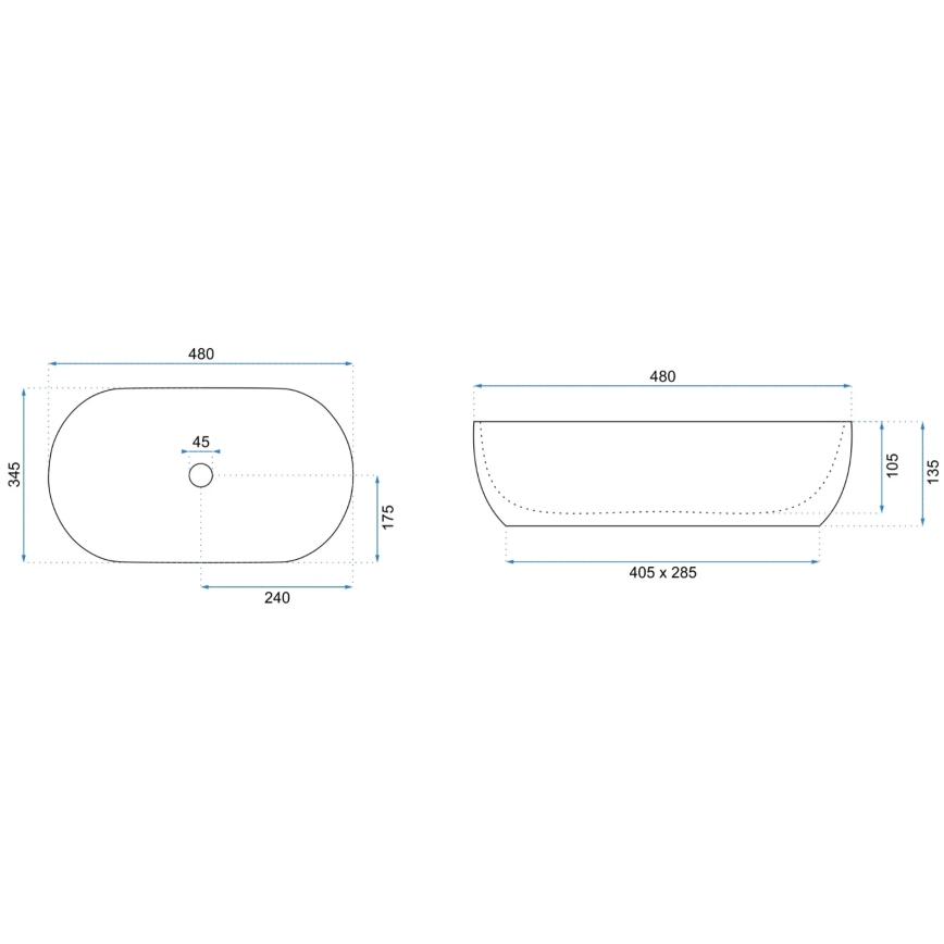REA-U8001 - Lauale paigaldatav valamu AMELIA 34,5x48 cm, keraamika/marmorimustriga
